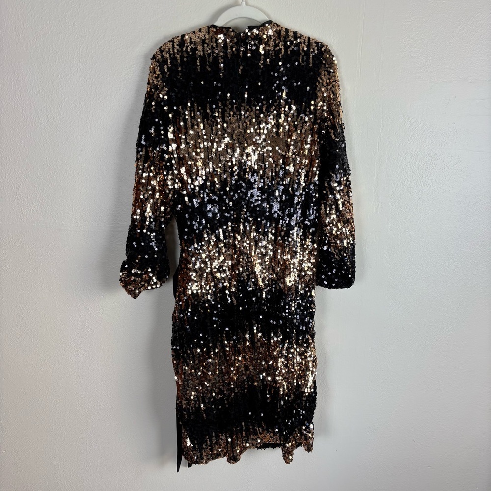 City Chic Irresistible Sequin Wrap Dress Women’s Size XL 22 Black Gold NWT - Picture 6 of 7
